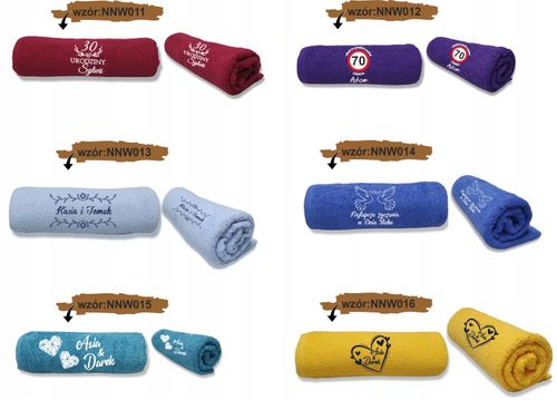 RĘCZNIK Z HAFTEM NAPISEM PREZENT NA ROCZNICĘ ŚLUBU na Arena.pl