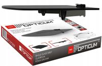 Półka szklana RTV 300x250 Opticum. Czarna uchwyt ścienny dekoder konsola