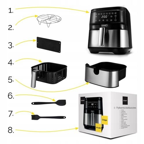 Frytkownica beztłuszczowa 6L Air Fryer Yoer 1700W +Separator +12 na Arena.pl