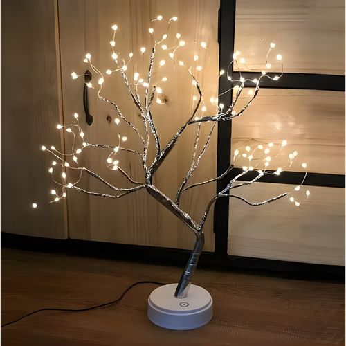LAMPKA DRZEWKO BONSAI LED 50 CM SREBRNE CHOINKA ŚWIECĄCE USB na Arena.pl