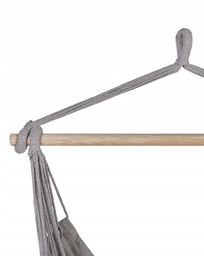 Fotel wiszący hamak boho huśtawka jasnoszary na Arena.pl