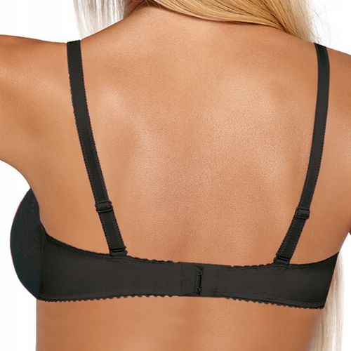 Biustonosz Push Up Koronkowy Stanik Modelujący Wygodny Wkładki Czarny 75B na Arena.pl