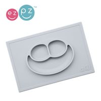 EZPZ : Silikonowy talerzyk 2w1 Happy Mat pastelowa szarość