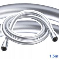 WĄŻ PRYSZNICOWY SILIKONOWY SREBRNY szary gładki PCV 360° GUMOWY 150cm