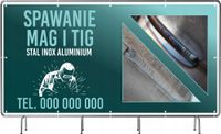 BANER REKLAMOWY 130x80cm gotowy projekt SPAWANIE STAL ALUMINIUM plandeka