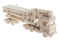 Drewniana zabawka John Paddle (34x14x10cm) - Timberjack - ciężarówka z balami Uniwersalny