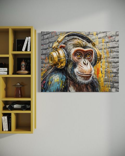Obraz na płótnie, Małpa Dj 100x70 zdjęcie 4