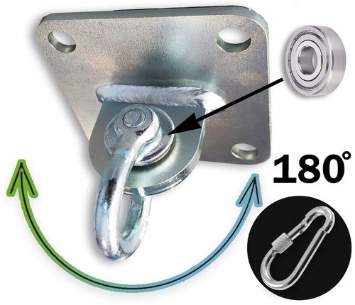 Mocowanie sufitowe z ŁOŻYSKIEM szeklą hak montażowy 180 stopni OCYNKOWANY na Arena.pl