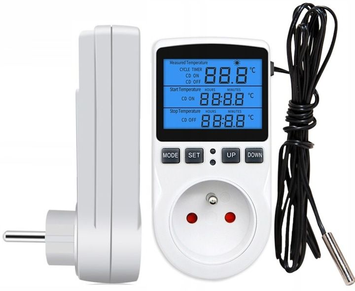 TERMOSTAT REGULATOR TEMPERATURY - GNIAZDO SIECIOWE 230V 3680W zdjęcie 2