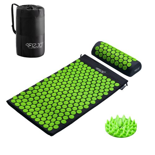 Mata do akupresury z poduszką 4FIZJO 42x68 cm Zielona na Arena.pl