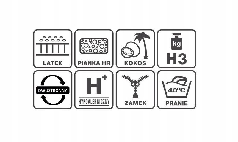 MATERAC NAWIERZCHNIOWY PREMIUM 80 LATEKS HR KOKOS zdjęcie 3