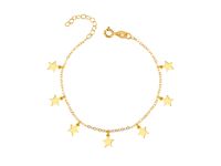 Elegancka pozłacana srebrna bransoleta gwiazd celebrytka choker gwiazdka star srebro 925 R0120B_G