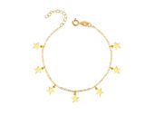 Elegancka pozłacana srebrna bransoleta gwiazd celebrytka choker gwiazdka star srebro 925 R0120B_G