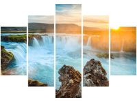 105CM 150CM OBRAZ 5 ELEM WODOSPAD GODAFOSS DRUK