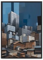 Plakat w ramie budynki architektura 40x50 cm w czarnej ramie