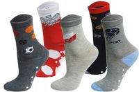 ABS Antypoślizgowe Skarpetki Bawełniane Silikon ZESTAW Dziecięce 5PAR 19-22