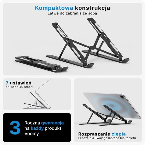 VOOMY T3 Podstawka Pod Laptopa, Czarny na Arena.pl