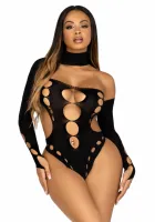 leg avenue asymetryczne body z odkrytymi plecami czarny one size