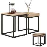 Stolik kawowy zestaw stolików 2w1 loft industrialny jasny brąz