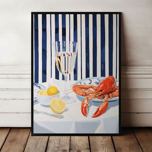 Plakat homar rak restauracja 30x40 cm w czarnej ramie na Arena.pl