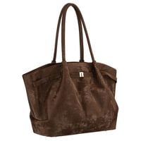 duża, brązowa shopperka damska wykonana ze skóry ekologicznej