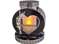 PAMIĘTAMY SOLAR FOTOWOLTAICZNY ZNICZ LAMPION VIP KOŁO SREBRNO-BIA