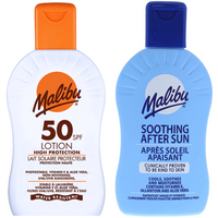 Malibu SPF50 Wodoodporny Balsam 200ml + Balsam Po Opalaniu 200ml