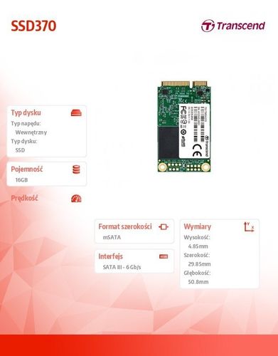 SSD370 16GB mSATA 6GB/s MLC na Arena.pl
