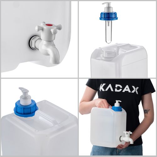 KADAX Kanister Na Wodę Umywalka Pojemnik  Dozownik mydło Płyny 5L Z Kranem na Arena.pl