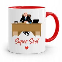 Kubek Czerwony Dla Szefa Super Szef Prezent Z Nadrukiem Ze Zdjęciem