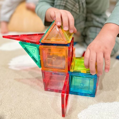 MAGNETYCZNE KLOCKI KONSTRUKCYJNE EDUKACYJNE UKŁADANKA 3D MONTESSORI WOOPIE na Arena.pl