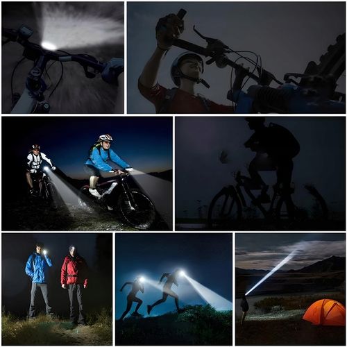 LAMPKA ROWEROWA LED LICZNIK KM PRĘDKOŚCIOMIERZ DZWONEK PRZÓD + TYŁ na Arena.pl