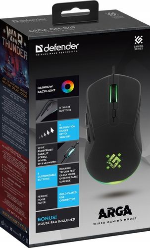 MYSZKA KOMPUTEROWA MYSZ GAMINGOWA DLA GRACZY + Podkładka + KOD WarThunder na Arena.pl