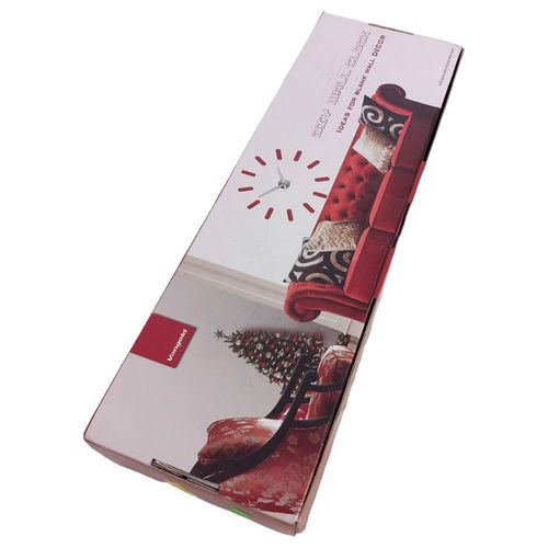 Duży zegar ścienny naklejki 3D czerwony HG-102-RD na Arena.pl