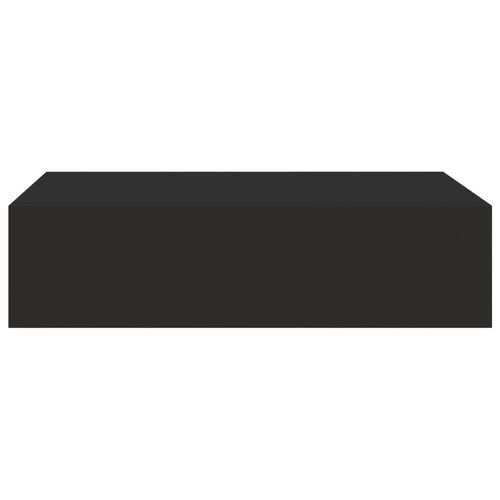 Półka ścienna z szufladą, czarna, 40 x 23,5 x 10 cm, MDF na Arena.pl