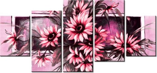 70CM 150CM OBRAZ 5 ELEM SŁONECZNIKI RÓŻU ŚCIENNY na Arena.pl