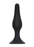 korek analny silikonowy slim lola toys czarny 10 5 cm