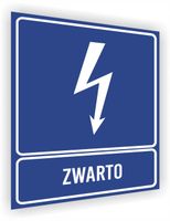 Tabliczka informacyjna Zwarto nadruk 20x15 cm dużo wzorów