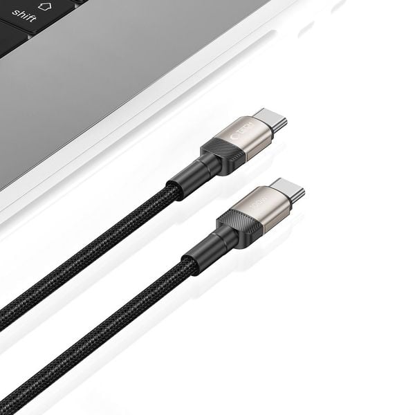 tech-protect ultraboost evo type-c cable pd100w/5a 100cm titanium zdjęcie 4