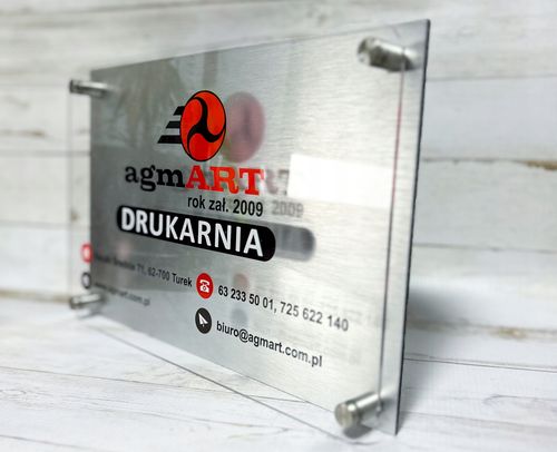 Tabliczka ADRESOWA numer domu 30x20 dibond plexi + DYSTANSE montażowe na Arena.pl