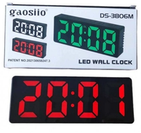 Elektroniczny Zegar Biurkowy LED DS-3806M - Duży Wyświetlacz, Temperatura, Data, Budzik, Ładowanie USB