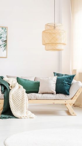 Lampa wisząca BOHO bambusowa czarna 38cm TH06 na Arena.pl