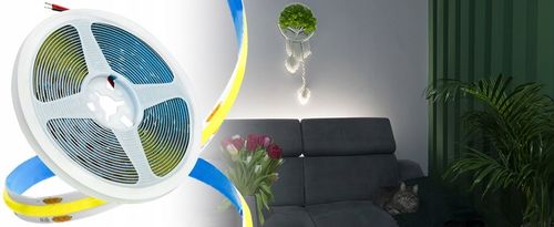 SAMOPRZYLEPNA TAŚMA LED NEON PASEK COB 12V NEUTRALNA 4000K 320diod /m na Arena.pl