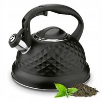 CZAJNIK na GAZ czarny czajnik INDUKCJA z gwizdkiem 3L Bueno