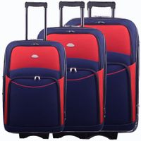 Zestaw walizek PELLUCCI RGL 773 Granatowo Czerwony