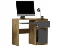 BIURKO 96CM KUMPUTEROWE BIUROWE SZUFLADY STOLIK ARTISAN ANTRACYT