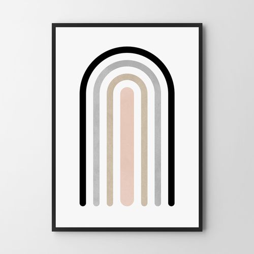 Plakat boho geometryczna tęcza 50x70 cm na Arena.pl