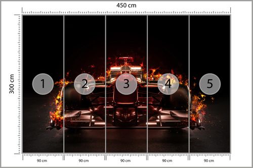 Emaga Fototapeta Płonący Bolid F1 Vinyl Strukturalny 450x300 na Arena.pl
