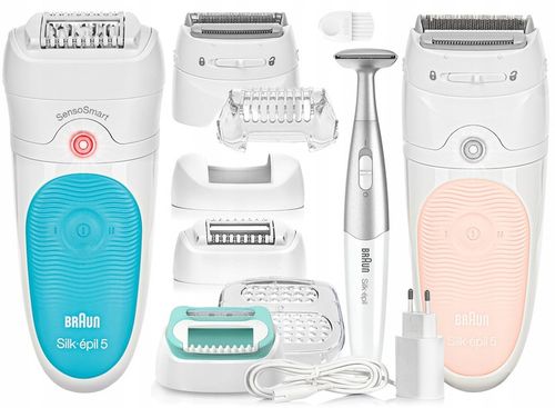DEPILATOR + GOLARKA BRAUN Silk-epil 5 SensoSmart + NASADKI + TRYMER na Arena.pl