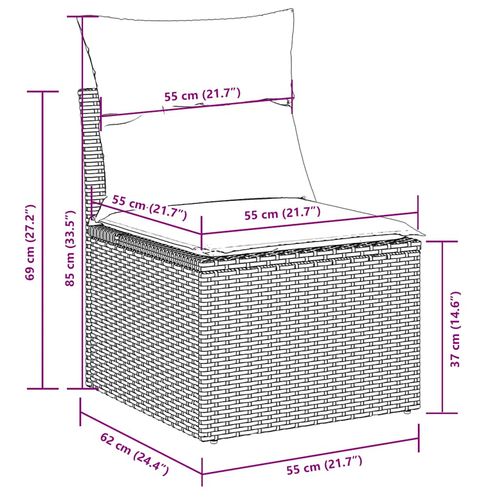 7-cz. zestaw wypoczynkowy do ogrodu, z poduszkami, jasnoszary na Arena.pl